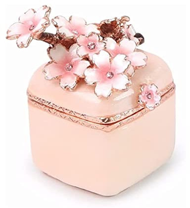 Contenitore Per Gioielli Piccola Scatola Quadrata Per Gioielli Sakura Scatola Per Orecchini In Lega Di Latta Scatola Portaoggetti Per Anello Regalo Per Le Donne. Scatola Portagioielli Di Grande Capaci
