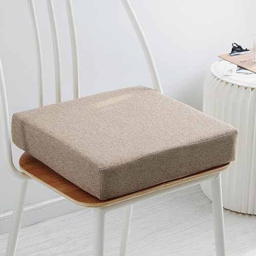 XIEMINLE Chair Cushion Seat Pad, Non-Slip Booster Cushion, Dining Chairs Pad for Car Office Sofa Living Room, Square Kitchen Chair Cushions with Removable Cover (40x40x8cm,Coffee)