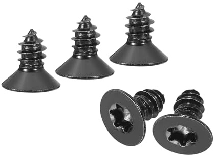 QUARKZMAN 60 Stück Flachkopf Torx Schrauben, M6 x 12mm Torx Holzschrauben, 304 Edelstahl Senkkopfschrauben, Selbstschneidend, Passend für T30 Bit, für Holz, Zäune, Terrassen (Schwarz)