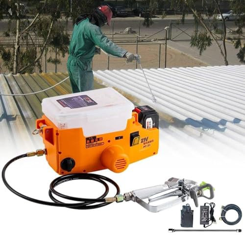 DPLXQPP Mochila Mano Pulverizador Pintura Sin Aire,Batería Litio Mochila Mano Pulverización Pintura Profesional Alto Voltaje,Pistola Pulverizadora Pared Inalámbrica,Orange