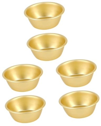 CANIGHT 6 Stk Schüssel Reiswein Trinkschalen Gesunde Aufbewahrungsschalen Makgeolli-becher Vorspeisenschalen Makgeolli-schalen Klein Dipschüssel Getränke Suppenschüssel Golden Aluminium