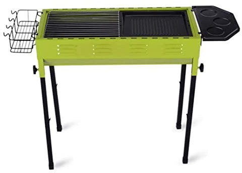 Barbecue Holzkohlegrill Holzkohlegrills mit Aufbewahrungskorb Barbecue-Grill Tragbarer BBQ-Grill Antihaft-Oberfläche Holzkohlegrill Holzkohle-BBQ-Grill