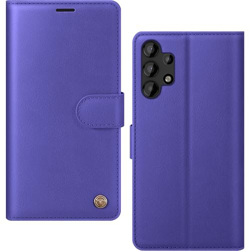 AIMOYU for Samsung Galaxy A13 4G/5G/A04s Case, Flip Wallet Leather Phone Case with [4 Card Slots] [Kickstand] [RFID Blocking] Magnetic Protective Shockproof Cover for Samsung A13 Case - Lake Blue