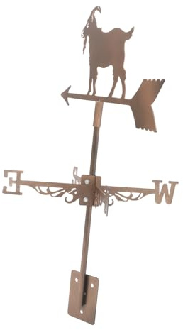 Happyyami Veleta De Cabra De Metal para Techo Indicador De Dirección del Viento para Jardín Decoración De Patio Pintura De Protección