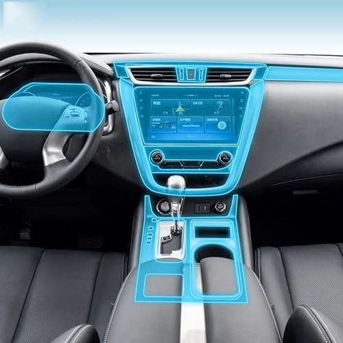 KESKPAMH Pellicola protettiva protettiva in TPU trasparente PPF per console centrale interna auto, antigraffio, per Nissan Murano 2019-2025