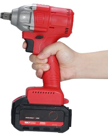 Llave de Impacto, Destornillador de Impacto con Estuche de Transporte, Taladro de Impacto para Coche, Hogar, Bricolaje (Enchufe UE 2 baterías con accesorios)