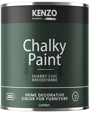 Contura KenzoPaints Kreidefarbe Möbel Farbe 750ml. Trend Farbtöne 2025 Möbellack Holz- Lack Shabby Chic Matt (London, 750ml.)