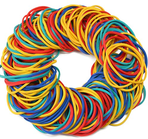 250 Stück Gummibänder Bunt, 50 x 3 mm Gummiringe Breit Haushaltsgummi Gummis Gummiringerl Elastische Dehnbare Gummiband Elastische Gummi Bänder für Haushalt Büro Schule