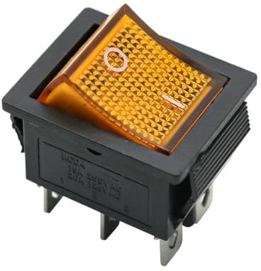 Interrupteur à bascule 2 positions KCD4 interrupteur à bascule ON-OFF 4 broches/6 broches équipement électrique avec interrupteur d'alimentation lumineux capuchon de commutateur 16A 250VAC/20A 125V(Ye