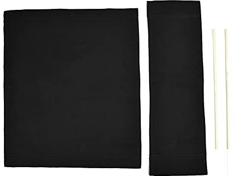 Regiestuhl-Bezug-Set, tragbare Canvas-Sitzbezüge für Garten, Innen- und Außenbereich, Hocker-Schutz, Ersatz-Set von 1 (schwarz)
