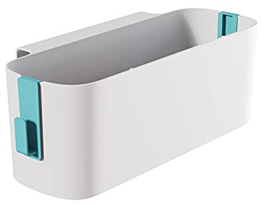 Yitobici Organizador colgante para cama, cestas colgantes con 2 ganchos extraíbles, resistente para mesita de noche, dormitorio, familia y oficina (Azul).