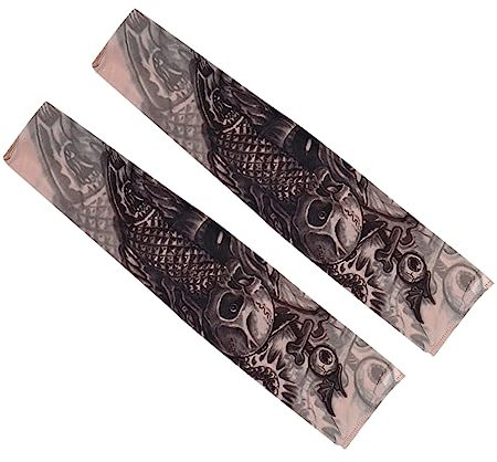 HYTROVE 1paire Manchons De Solaire Uv Pour Hommes Et Femmes Manchons Refroidissants Glacée Avec Motif Tatoué Idéaux Pour Cyclisme La Course Le Yoga Et Autres Activités Plein Air