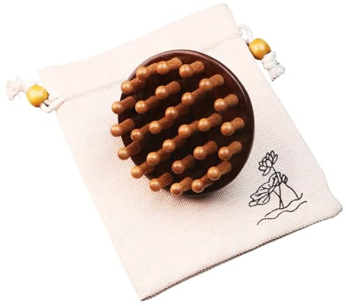 Massage Kamm Holz, Massagekamm Für Die Kopfhaut, Klein Runden Massagebürste Haarkamm Aus Holz, Kopfmassage Meridian Massage Kamm, Holzkamm Kopfmassagegerät Für Entspannende Kopfhautpflege