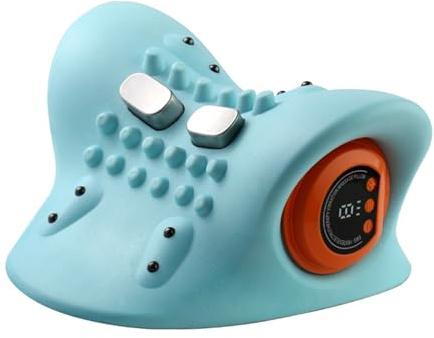 azouna SmartNeck 4-in-1 Nackenmassager Kabelloses Nackenmassagegerät mit Heizung 3 Modi, 6 Frequenzen für optimale Entspannung von Nacken und Schultern