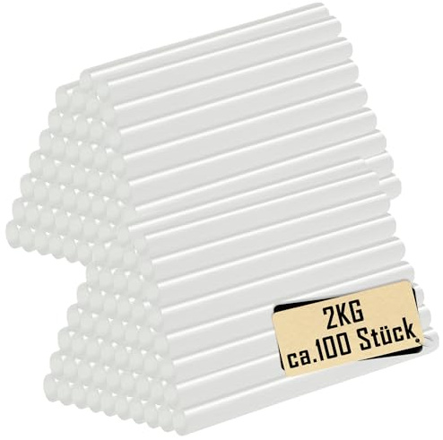 Suusolny 100 Stück ca. 2KG Heißklebesticks Heißklebestifte Transparente Schnelltrocknend 11x200mm Universelle Heißklebepistole Sticks DIY Ersatzsticks Transparent für Heimwerker Heißklebepistolen