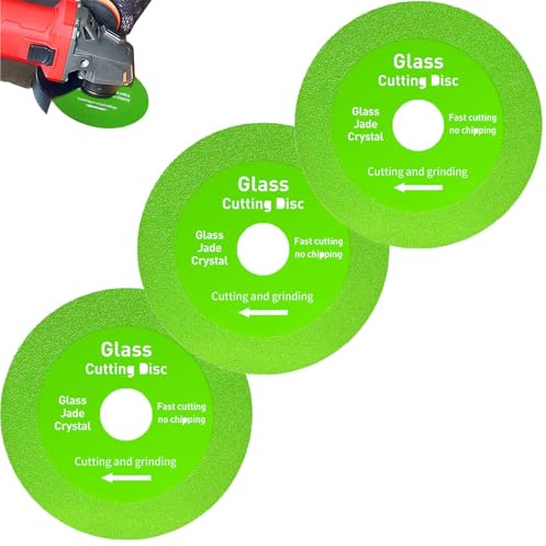 HaploS 3 Stück Professionelle Diamant Glas Schneidscheibe 115x15x22,23 mm | Professionelle Diamant Schneidklinge für Präzises Schneiden, Anfasen und Schleifen von Glas, Jade, Kristall, Keramik, Fliesen