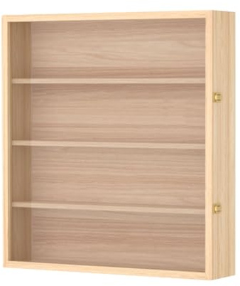 WECLMH Hängevitrine, Aufbewahrungsschrank Aus Massivholz, Wandvitrine Für Sammlerstücke, Puppenvitrine Für Figuren, Puppen Und Kunsthandwerk(50x53x10cm)