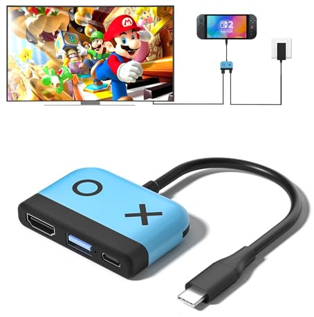 Kstkry Switch Dock per Nintendo Switch 2, Docking Station TV portatile di ricambio con porta USB 3.0 TV HDMI 4K/60Hz e ricarica USB C, compatibile con Nintendo Switch/Switch 2 Steam Deck e altro