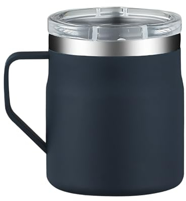 Jukeoiu Mug à Café en Acier Inoxydable | Gobelet Isotherme De 450ml,Petit Gobelet De Voyage | pour Jus Boissons Lait Voyageurs Étudiants Conducteurs Gym Trajet Quotidien Camping Randonnée Pique-nique