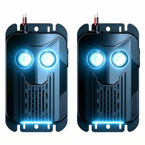 2X Repelente de Ratones para Bajo el Capó, con Flash y Alimentado por Baterías, Repelente Ultrasonico para Motor de Coche, Repulsión Efectiva para Alejar Ratones de Coches, Desváns y Graneros