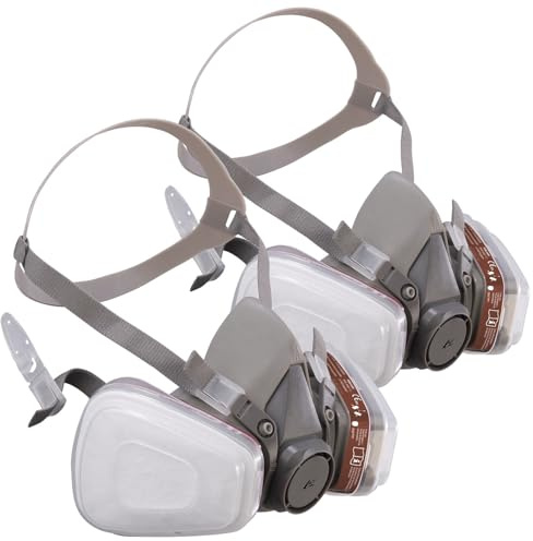 AGT Atemschutz mit Filter: 2er-Set Atemschutzmasken mit je 2 Gas- und Partikelfiltern (Atemschutz mit Partikelfilter, Maske mit Gasfilter)