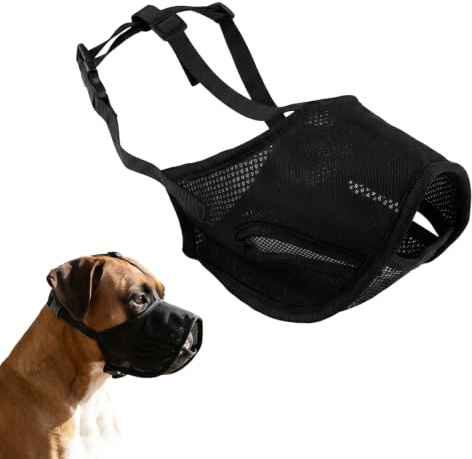 Maulkorb Hund Anti für Hunde,Schäferhund Giftköderschutz Fressschutz | zum Auffangen von Beißen, Ermöglicht Hecheln und Trinken, Weicher Netzmaulkorb für Mittelgroße und Labrador