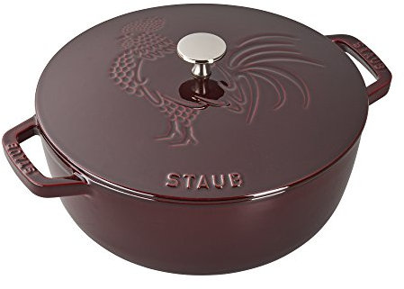 Staub Cast Iron 3.75-qt Essential French Oven Rooster - Grenadine, Made in France