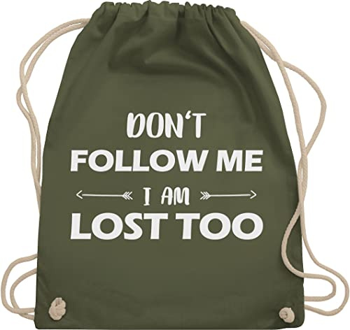 Turnbeutel Rucksack - Festival Zubehör - Don't follow me I am lost too - Pfeile - Unisize - Olivgrün - lustige damen festivalbeutel konzert i'm beutel festival-bag festivals dont stoffrucksack