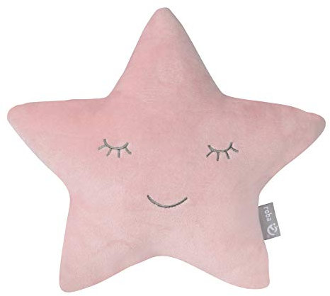 roba Kuschelkissen in Stern Form - roba Style - Flauschiges Deko Kissen für Baby & Kinderzimmer - für Mädchen & Jungen - Rosa