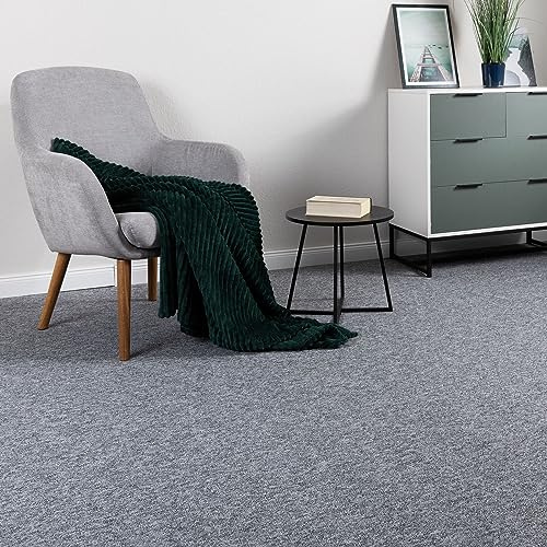 Steffensmeier Schlingen Teppichboden Meddon XL Meterware | Auslegware für Flur Büro | 1m 2m 3m 4m 5m breit! | Grau, Größe: 200x500 cm