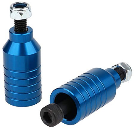 Inzopo 2 Stunt-Scooter-Pegs-Set mit Stahlachsschrauben, Scooter-Montagezubehör, Blau
