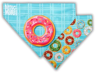 Max & Molly Wende-Halsband aus Stoff für Hunde, weicher Stoff, ohne Binden Design, Kragen gleitet durch obere Schlaufe (Donuts, Medium-Large)