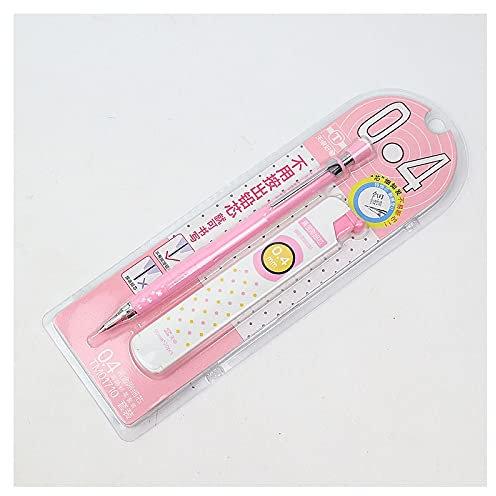 Komfort Bleistift 0,4mm Mechanischer Bleistift Niedlicher Kunststoffsatz Automatischer Bleistift-Fachmalerei und Schreibschulvorräte für Schule Büro Zubehör (Color : 1 Pink-0.4mm)