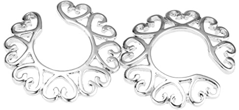 SM SunniMix 1 Paire D'anneaux en Acier Inoxydable Cercle Fleurs Mamelon Anneaux Mamelon Pince Anneau Mamelon Anneau Bijoux de Corps pour