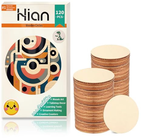 Holzscheiben, 120 Stück 5cm Unbehandeltes Holz, Natürlich & Rustikal, Helle Holz-Ausschnitte für Weihnachten, DIY-Projekte, Kunsthandwerk, Kinder Geschenkanhänger & Kartenherstellung