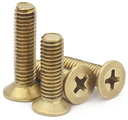 CONPHERON Vis Cruciformes à tête Plate, Vis à Tête Fraisée Croisé en Laiton, M5x20 mm,10 pcs