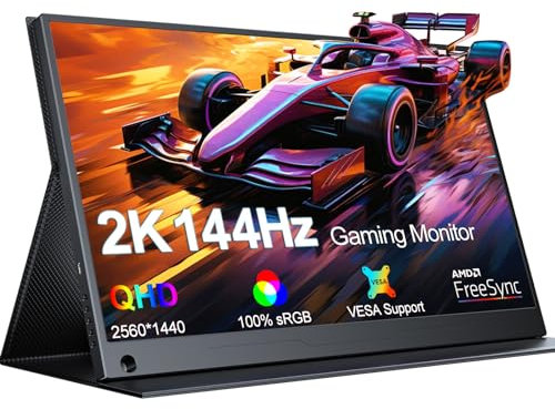 UPERFECT Monitor Portátil 2K 144Hz, 17,3 Pulgadas Segundo Monitor Pantalla Móvil con Screen IPS 2560 * 1440 HDMI USB C para Laptop con Funda Protectora, Compatible con VESA