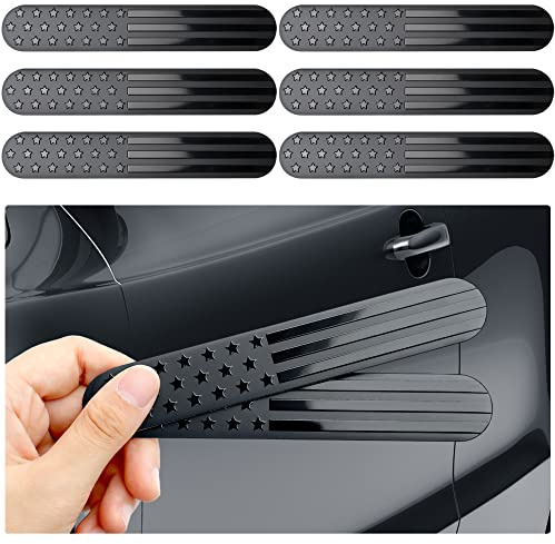 Tallew 6 Pcs 3D American Flag Decal 6 x 1 Inch USA Black Metal Flag Decal Patriotic Car Badges for Auto SUV Truck Motorcycle Bumper Window Fender Accessories