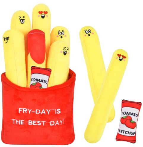 ChezMax Emotional Support Fries Stuffed Plush - Cute Funny Plushie Pillow