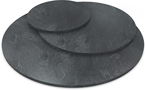 AUPROTEC Tischplatte 19mm rund Ø 1600 mm Schiefer Holzplatte melaminharzbeschichtet Spanplatte mit Umleimer ABS Kante Auswahl: 160 cm