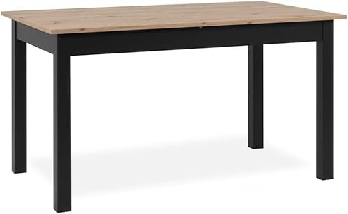 Newfurn Esstisch ausziehbar Wildeiche Anthrazit Küchentisch Esszimmer | ausziehbar auf 180 cm für bis zu 8 Personen, Speisetisch zweifarbig, Esszimmertisch modern, für Familien