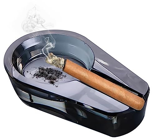 Kristallglas Aschenbecher, Zigarre Aschenbecher; Haushalt Aschenbecher, Outdoor Aschenbecher; Home Decoration Geschenk Aschenbecher (Grau)