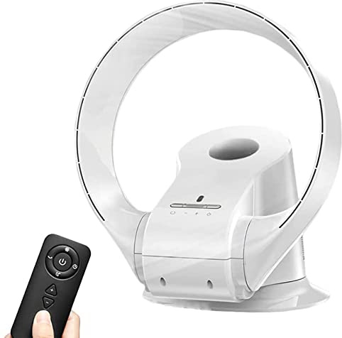 JHLP Bladeless Wall Mount Fan w/Remote Control - 80° Oscillating Standing Fan, 35.7CM, 26W - Ideal for Any Room! (Black/Silver/White)