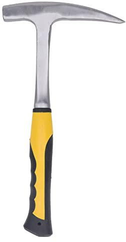 Brick Hammer Rubber Handle Impact Resistant Geological Pointed Head Duckbill Hammer Survey Masonry Tile Cut Percussion Tool(Big)