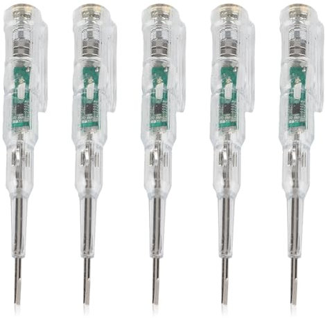 Spannungsprüfer, Schlitz Phasenprüfer mit Schraubenzieher, 5 Stück Elektrischer Prüfstift, Berührungsloser Spannungsprüfer, Steckdosenprüfstift, Multifunktional, Induktiver Spannungsprüfer
