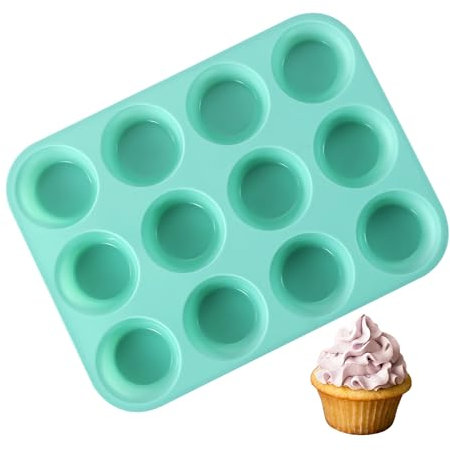FZSECRIU 1 pezzo stampo muffin，stampi in silicone，stampi muffin silicone, Teglia Per Muffin Da Forno, Verde nordico
