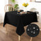 AooHome Tischdecke Abwaschbar, Schwarz Tischdecken 120x120cm Leinen-Optik Tischtuch aus Polyester Wasserabweisend mit Lotuseffekt, Dauerhaft Kratzfest für Wohnzimmer, Esszimmer, Balkon, Garten