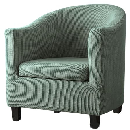 Morbuy Sesselbezug Stretch, 2Stück Sessel Überzug Jacquard Sesselhussen Waschbar Sesselüberzug Hussen Cocktailsessel Clubsessel Überzug (Grün)