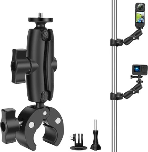 Motorrad Halterung für Insta360 X5/X4/X3/ONE X2/ONE X, Motorrad/Fahrrad Lenker klemme Kompatibel mit GoPro Hero 13/12/11/10/9/Max, DJI Osmo Action, Insta 360 Ace/Ace Pro/ONE RS,Akaso Action Kamera
