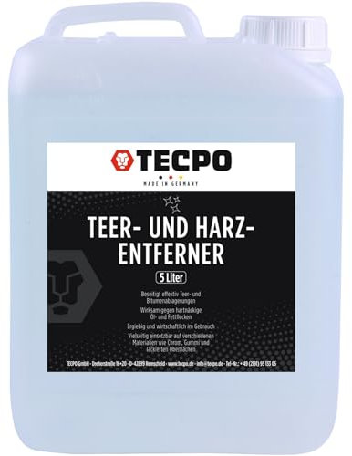TECPO Solvente per catrame e resina, 5 litri di colla per rimuovere il catrame bitume, solvente per grasso in resina